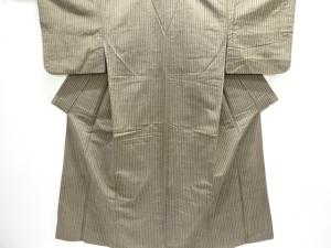 アンティーク　縞織り出し手織り紬着物